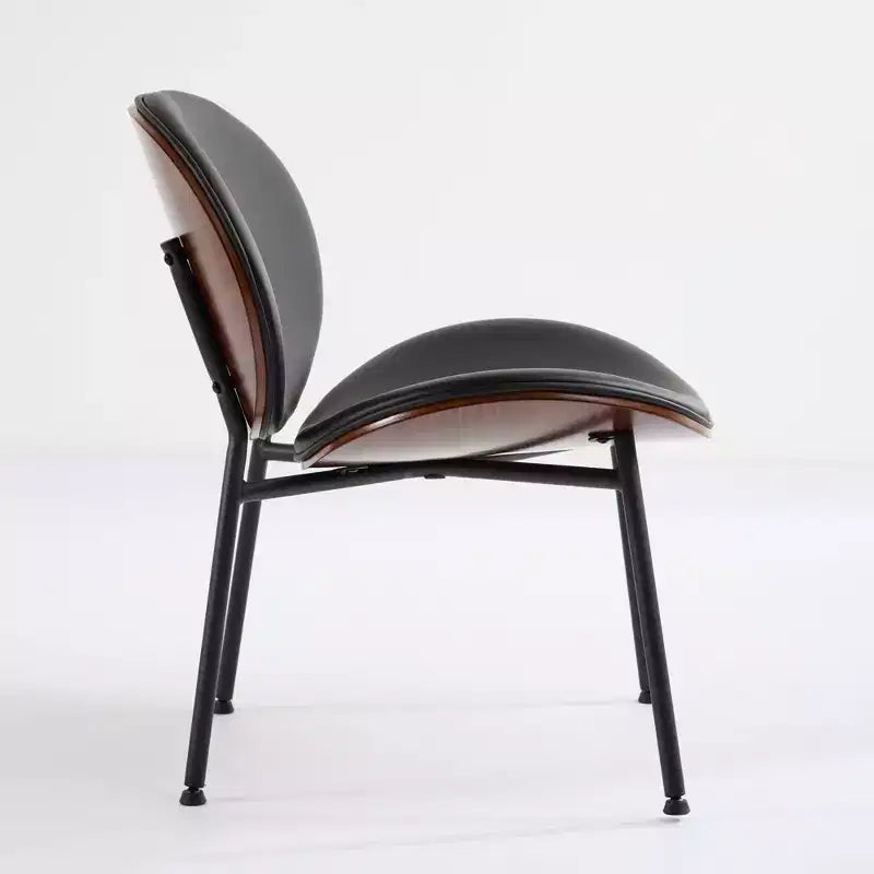 Fauteuil d'appoint en lin beige, pieds en noyer, 1 place