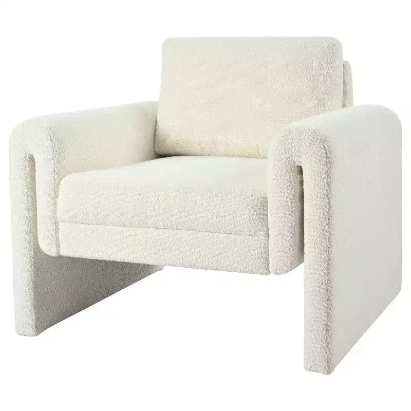 Fauteuil d'appoint bouclé ivoire, une place