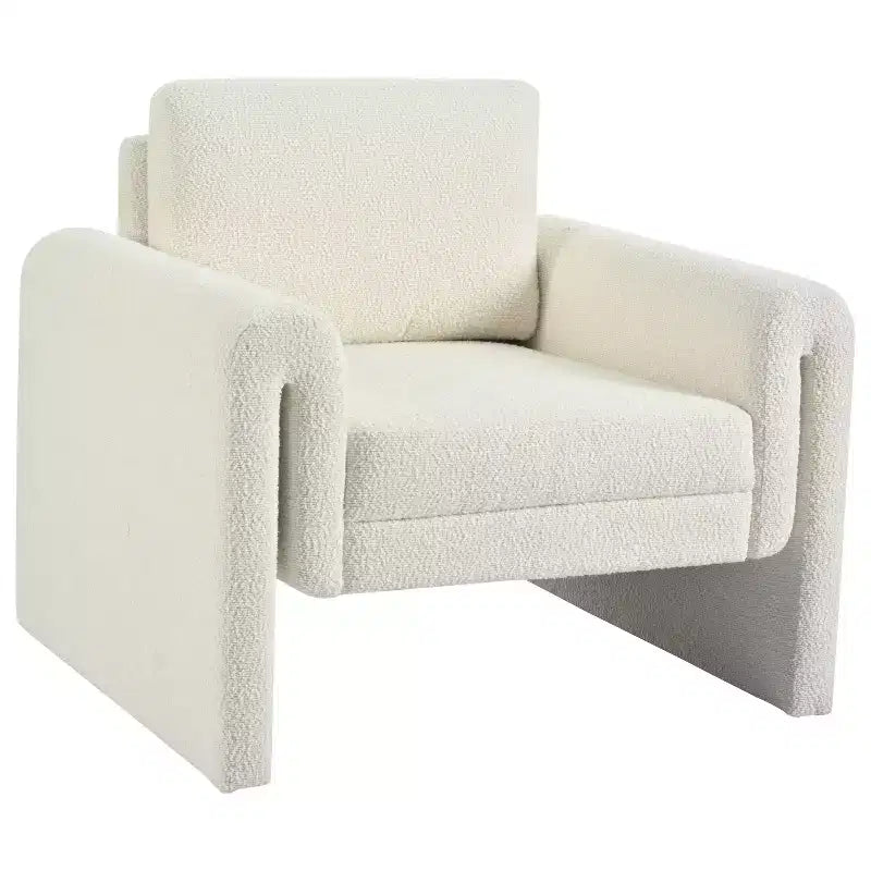 Fauteuil d'appoint bouclé ivoire, une place