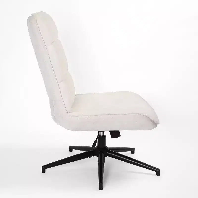 Fauteuil d'appoint pivotant sans accoudoirs, en tissu beige, une place