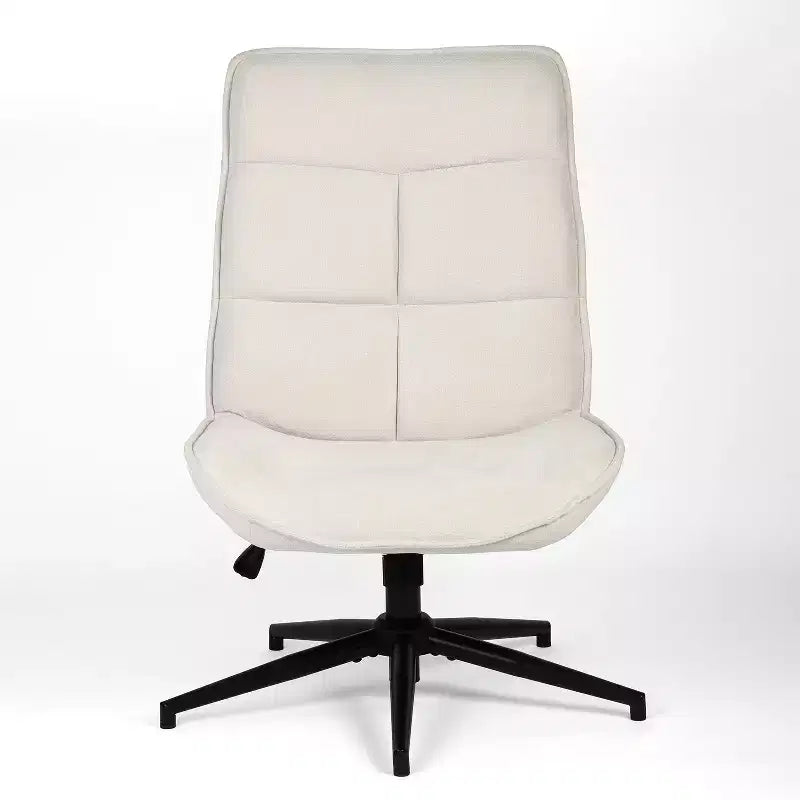 Fauteuil d'appoint pivotant sans accoudoirs, en tissu beige, une place