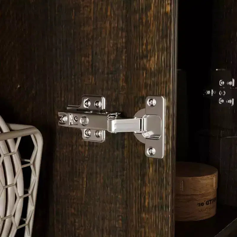 Vaisselier de cuisine marron/blanc avec portes vitrées – Armoire de rangement à 6 portes et 3 tiroirs, assemblage par 1 personne