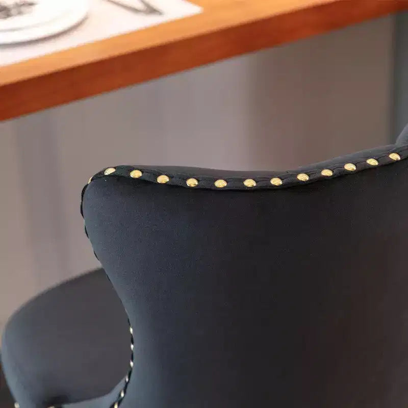 Tabouret de bar pivotant à dossier haut en velours beige / noir / gris, lot de 2