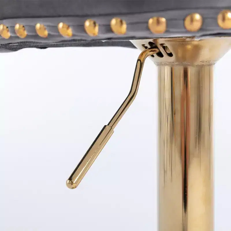 Tabouret de bar pivotant à dossier haut en velours beige / noir / gris, lot de 2