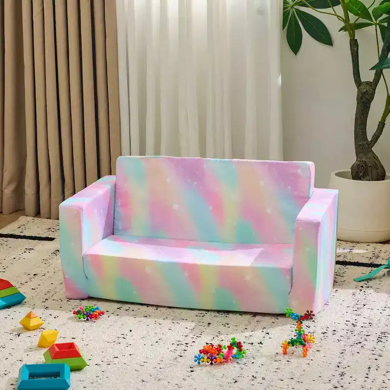 Canapé-lit pliable 2 en 1 pour enfant, 1 place, gris