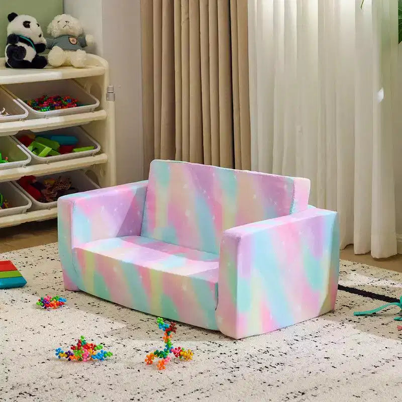 Canapé-lit pliable 2 en 1 pour enfant, 1 place, gris