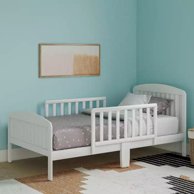 Lit de tout-petit en pin avec barrières de sécurité – Argile / Gris perle / Expresso / Rose / Blanc, Pour 1 enfant