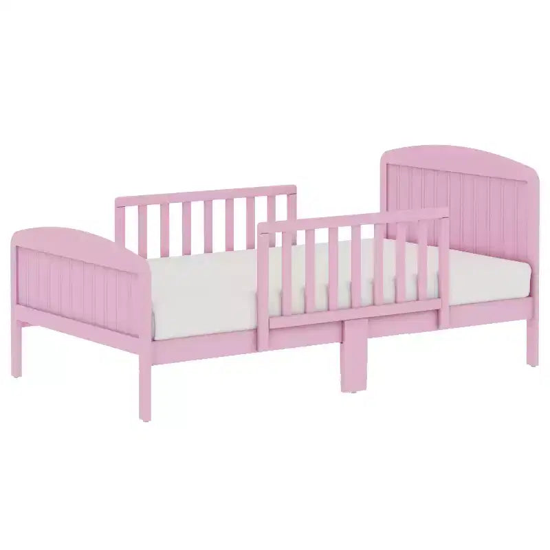 Lit de tout-petit en pin avec barrières de sécurité – Argile / Gris perle / Expresso / Rose / Blanc, Pour 1 enfant