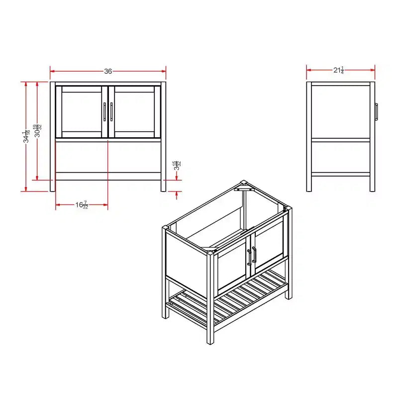 Meuble-lavabo blanc autoportant pour salle de bain, style Shaker, portes à fermeture amortie, un évier, 36 po.