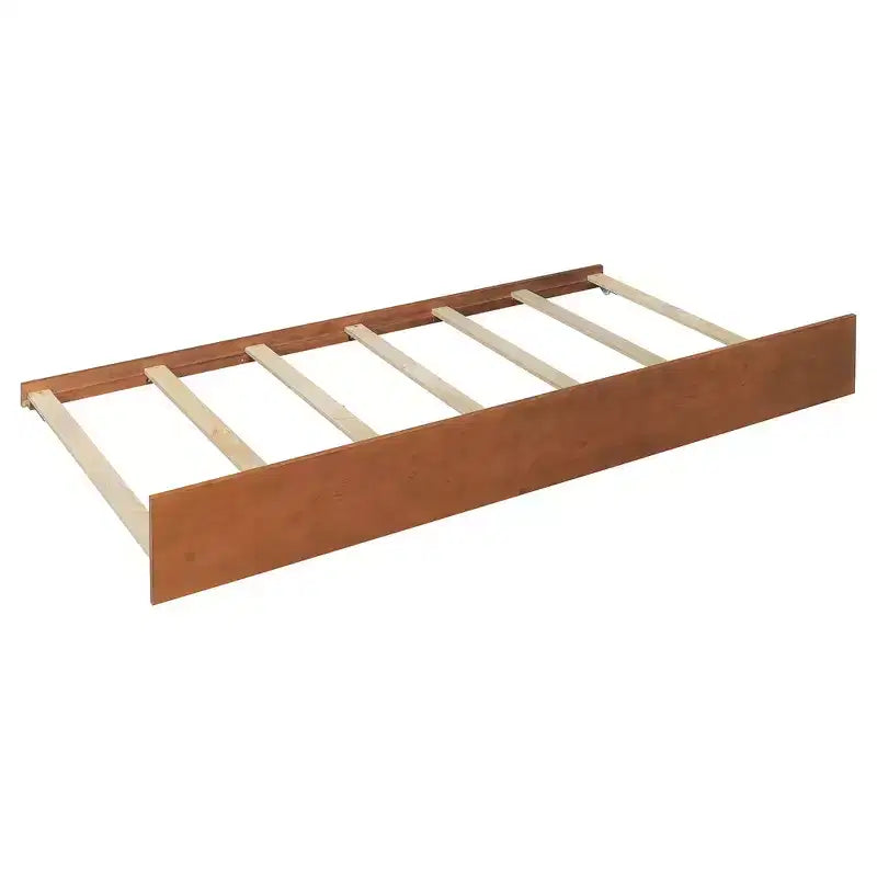 Lit jumeau de style maison, gris/naturel/noyer/blanc, avec lit gigogne – Pour 2 personnes