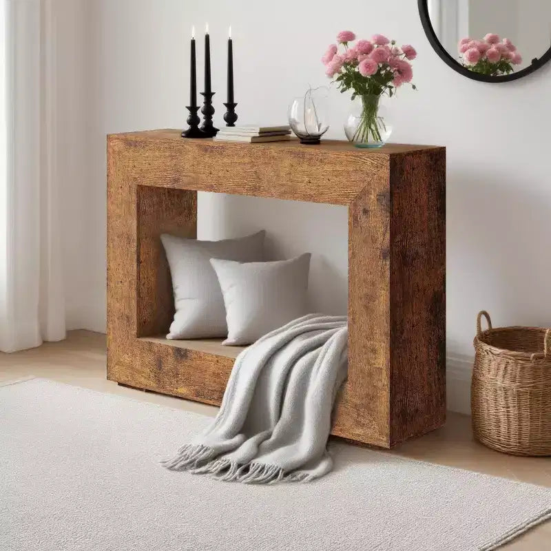 Console en bois marron rectangulaire, 1 pièce