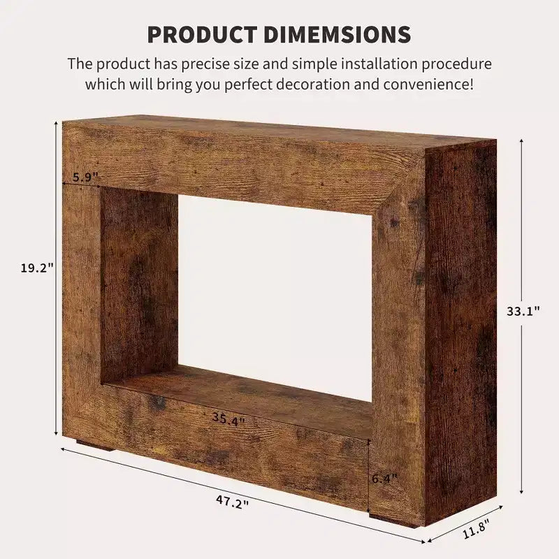 Console en bois marron rectangulaire, 1 pièce