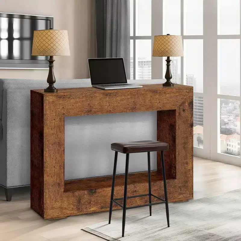 Console en bois marron rectangulaire, 1 pièce