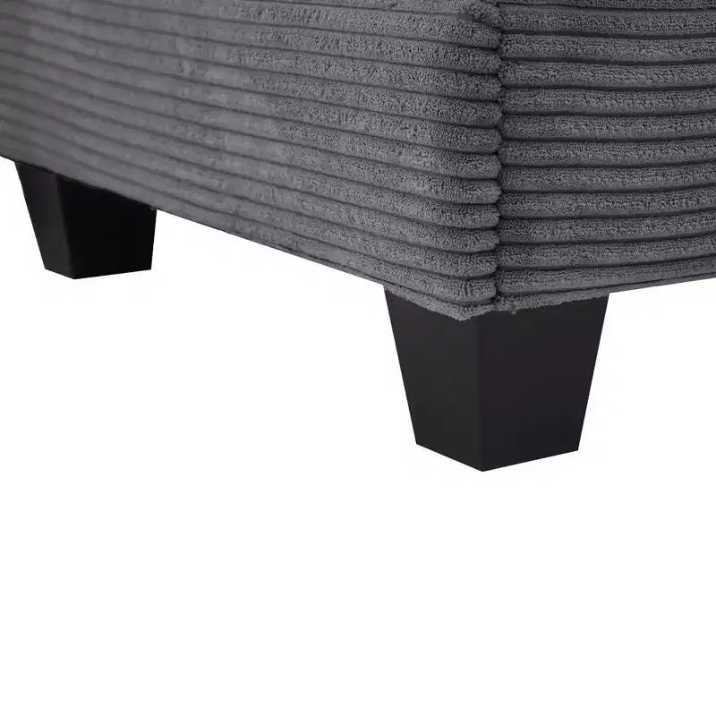 Canapé d'angle en velours côtelé en U, 4 places – Beige / Gris foncé / Vert olive / Jaune, avec 2 poufs mobiles