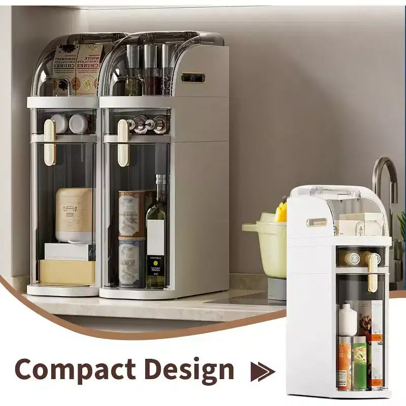 Meuble de rangement étroit crème, blanc et noir – Sur pied, 2/3/4 niveaux