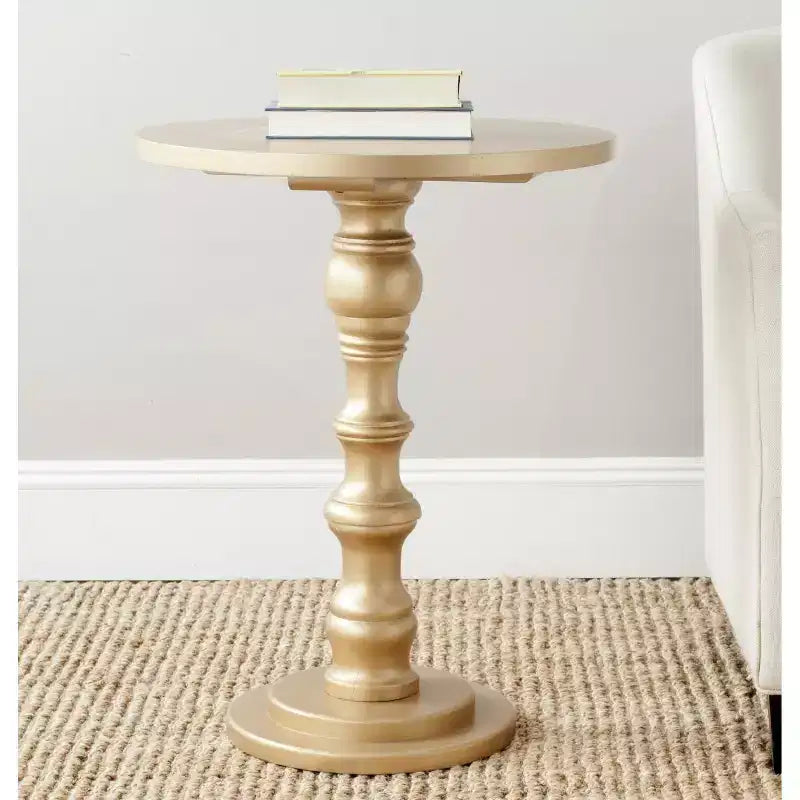 Table d'appoint ronde avec accent or/argent – 1 pièce