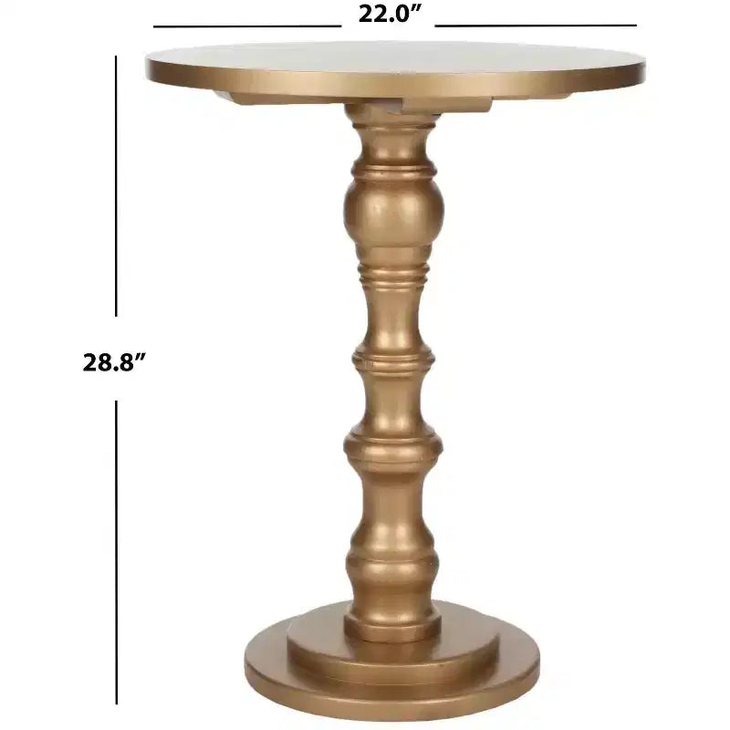 Table d'appoint ronde avec accent or/argent – 1 pièce