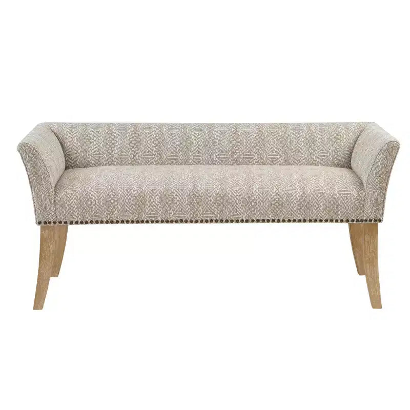 Banc d'appoint rembourré taupe / bleu ardoise / crème / gris / bleu – 1 place