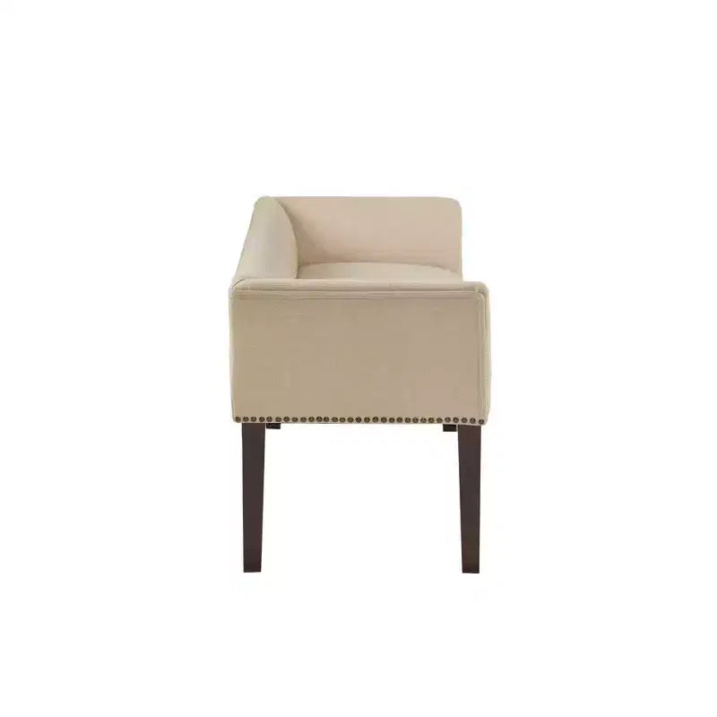 Banc d'appoint rembourré taupe / bleu ardoise / crème / gris / bleu – 1 place