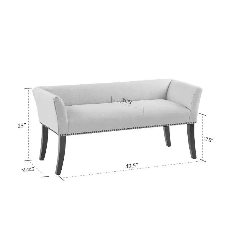 Banc d'appoint rembourré taupe / bleu ardoise / crème / gris / bleu – 1 place