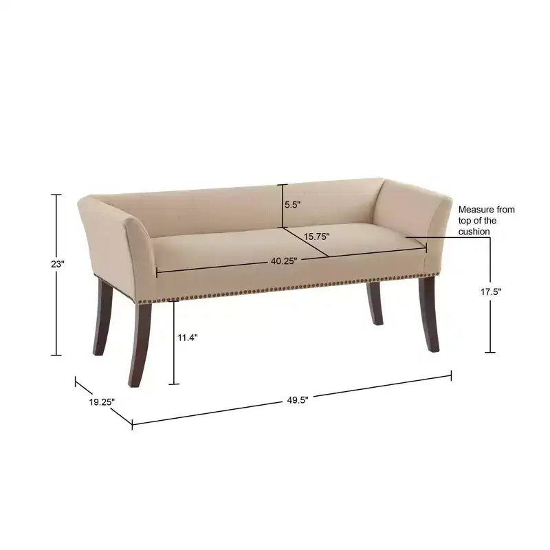 Banc d'appoint rembourré taupe / bleu ardoise / crème / gris / bleu – 1 place