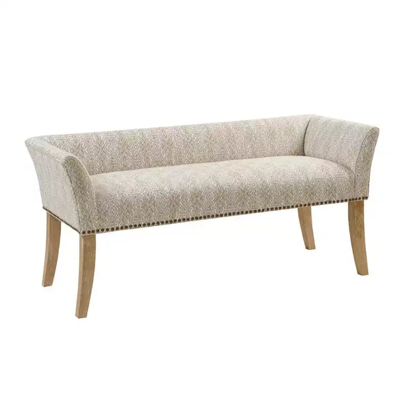 Banc d'appoint rembourré taupe / bleu ardoise / crème / gris / bleu – 1 place