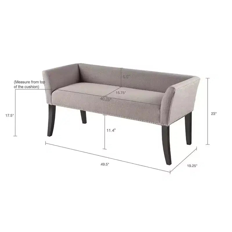Banc d'appoint rembourré taupe / bleu ardoise / crème / gris / bleu – 1 place