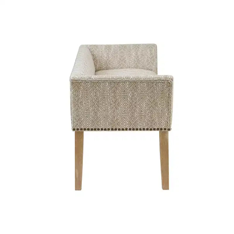 Banc d'appoint rembourré taupe / bleu ardoise / crème / gris / bleu – 1 place