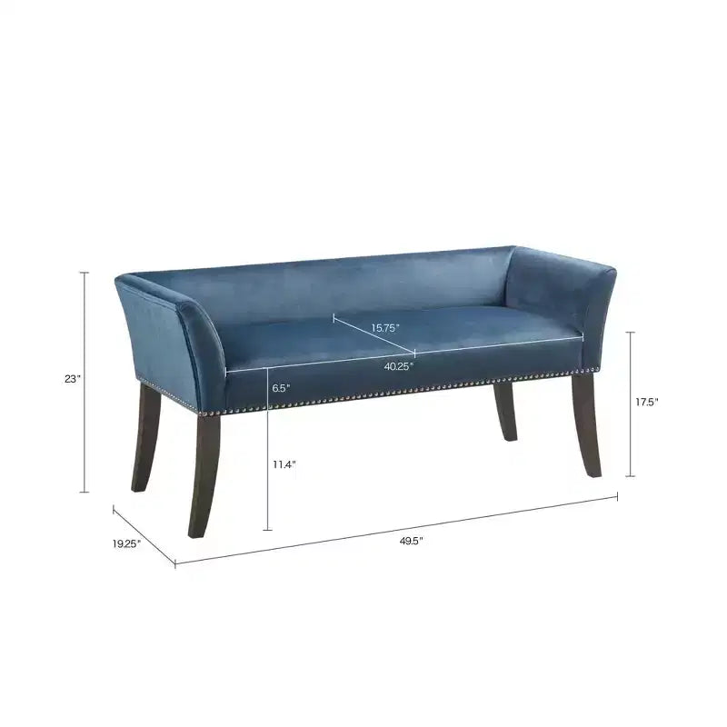 Banc d'appoint rembourré taupe / bleu ardoise / crème / gris / bleu – 1 place