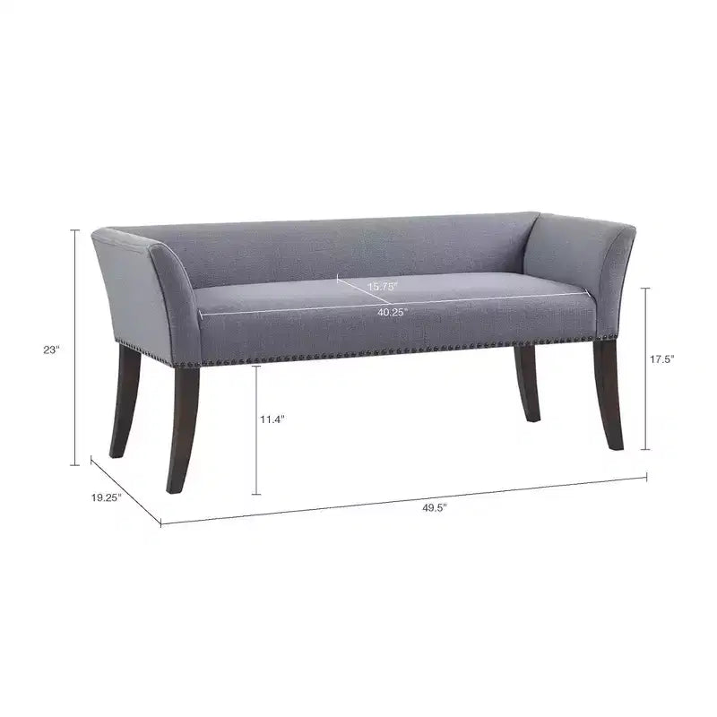 Banc d'appoint rembourré taupe / bleu ardoise / crème / gris / bleu – 1 place