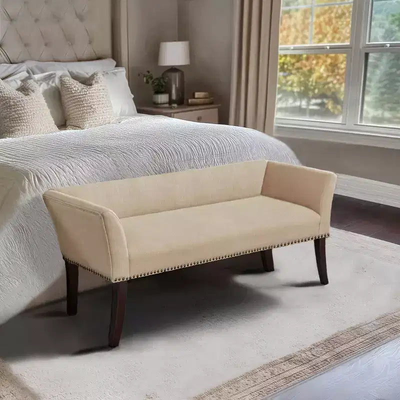 Banc d'appoint rembourré taupe / bleu ardoise / crème / gris / bleu – 1 place