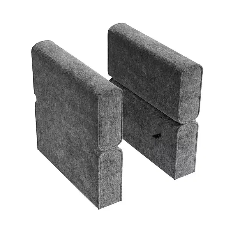 Canapé d'angle modulable 9 places en chenille grise en forme de U avec rangement et pouf